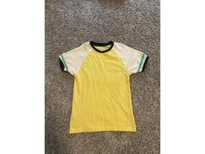 Copper Denim Boys Yellow White Raglan Tee Large 10/12